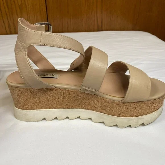 Steve Madden Kirsten Platform Sandals Women's 6.5 Beige - Picture 8 of 11